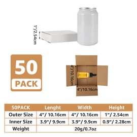 EXYGLO 50 Pack 4x4x1 Shipping Boxes for Small Business, White Corrugated Cardboard Small Box for Packaging, Moving, Mailing, and Storing