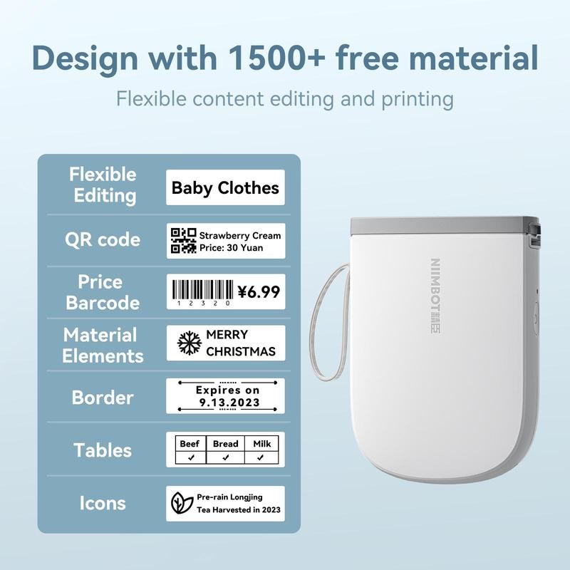 Niimbot D11-H Label Maker with Tape, Portable Wireless Connection Label