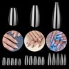 504PCS 3 Shapes Coffin Nail Tips Full Cover Clear Acrylic