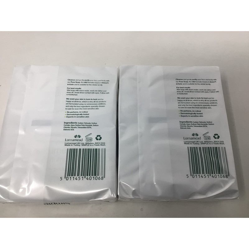 Simple 2-pack Pure Soap For Sensitive Skin for Women