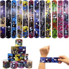 SBOACXC Pack of 24 Clown Snap Bracelets, Clown Swatter Bracelets, Children's Clown Snap Bracelets, Slap Bracelets, Clown Pattern for Boys and Girls, Birthday Gift