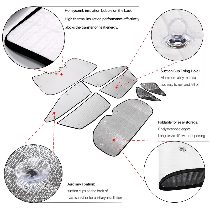 Windshield Sunshade Kit for Subaru Outback 2020-2025 (with Eyesight) Front