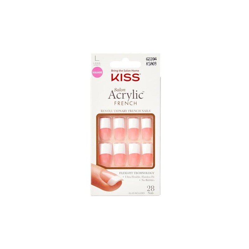 Kiss Salon Acrylic French Kit Team Player Long (2 Pack)