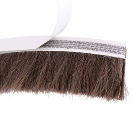 TA-VIGOR Weather Stripping 0.9" Width x 0.35" Thick x 16.4 ft Length with Adhesive Backing, Felt Pile Brush Weather Stripping for Window Door Seal Strip, Brown