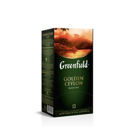 Greenfield Golden Ceylon Сlassic Collection Black Tea Finely Selected Speciality Tea 25 Double Chamber Teabags With Tags in Foil Sachets