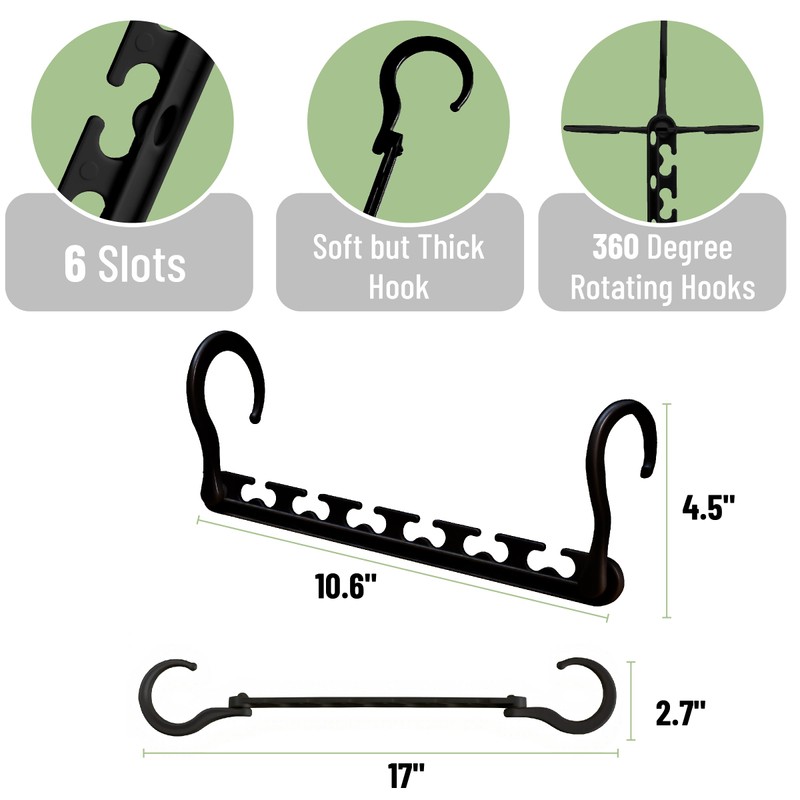 Mr. Pen- Space Saving Hangers for Clothes, 12 pcs, Black,