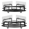 STEUGO Black Bathroom Corner Shower Shelfs, Adhesive Wall Mounted Shower