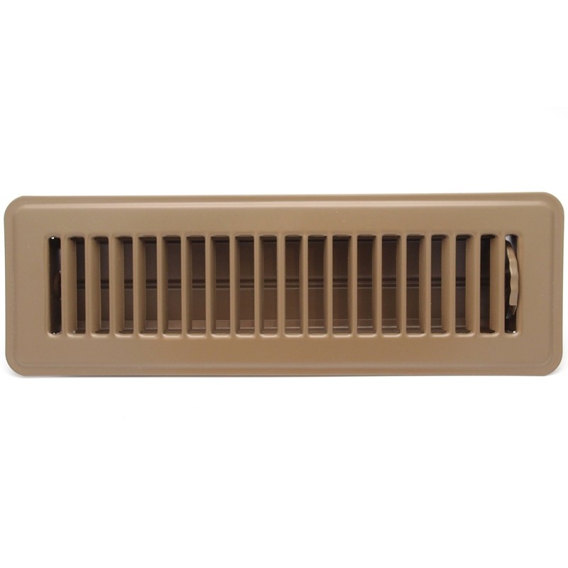 2" X 14" Floor Register with Louvered Design - Fixed