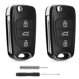 ShnminEU Set of 2 Car Key Shell Keys for Hyundai i10 i20 i30 ix20 ix35 and Kia Ceed Soul Sportage Venga Car Key Shell Accessories 3 Buttons Remote Control with Disassembly Tool