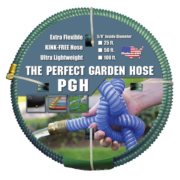 Tuff-Guard - 001-0109-1200 Kink-Proof Garden Hose, Green, 5/8" Male and Female GHT Connection, 5/8" ID, 100' Length
