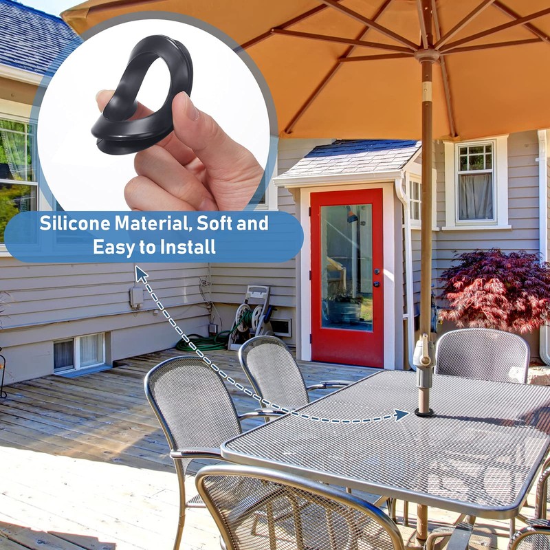 Jetec 2 Inch Patio Table Umbrella Hole Ring with Cap