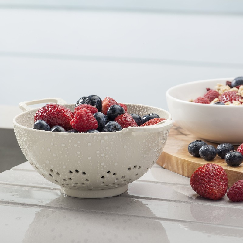 Zeal Colander Small (6”/15cm), Melamine, Cream, 19.5 x 15 x