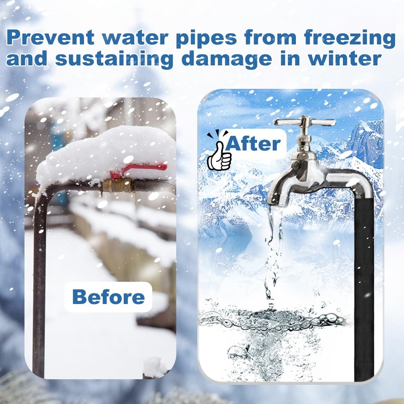 TOPDURE Insulating Foam Pipe Covers, Outdoor Water Pipe Insulation Water