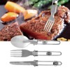 Outdoor Portable Tableware Set Folding Stainless Steel Spoon Fork Knife