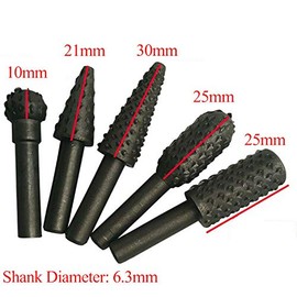 BE-TOOL Drill Bit 6.3 mm Shank Rotary Milling Cutter Grinding Drill for Woodworking Carving Polishing Grinding Engraving (Pack of 5)