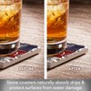 Thirstystone Americana 4-Pack Assorted Tumbled Tile Stone Coasters Manufactured in