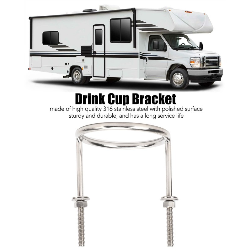 Boat Ring Cup Holder 316 Stainless Steel Polished Anti Tilt