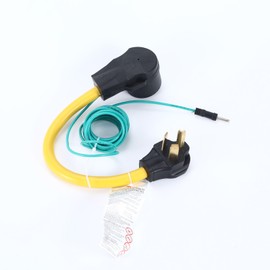 Generic Dryer Adapter 10-30P to 14-30R EV Charge Adapter 125/250Volt. 3 Prong 30Amp Male Plug to 4 Prong 30 Amp Female 1.5FT Extension Cord with Green Grounding Wire.STW 10/3. ETL Listed.