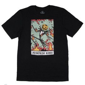 The Nightmare Before Christmas Men's The Pumpkin King Flames Adult T-Shirt (Medium)