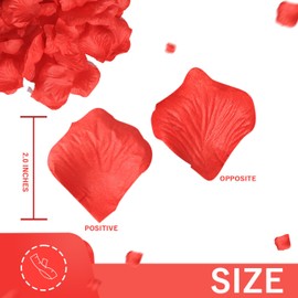 SITUMEIZI 1500 PCS Red Rose Petals Flower Artificial Fake Silk Rose Petals Decorations for Wedding Decor Romantic Night Event Party Engagement in Bulk