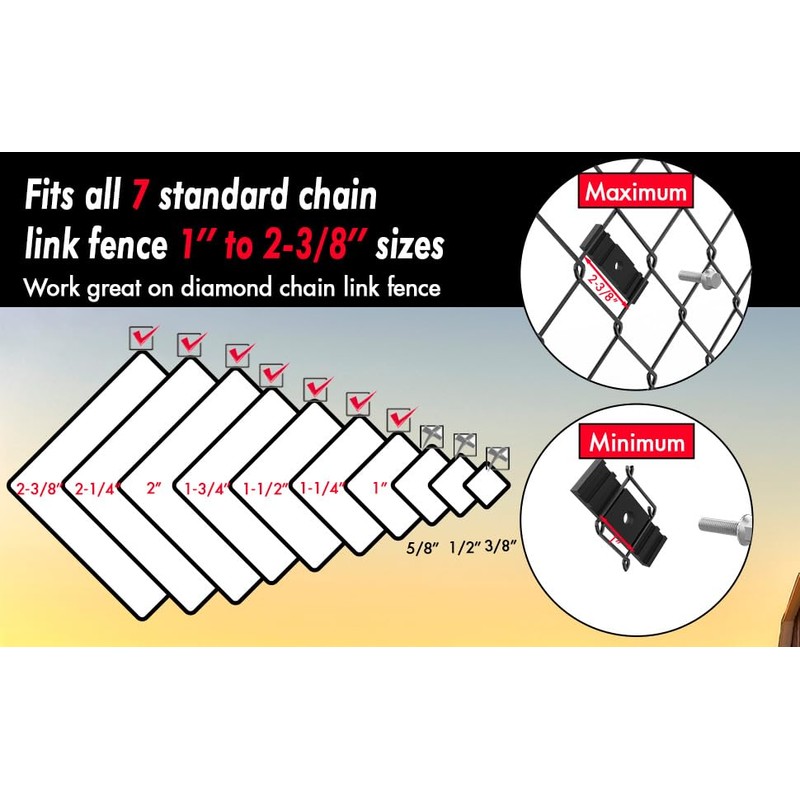 Zakdbbry Fence Sign Fastener Bracket, Chain Link Fence Sign Mount,