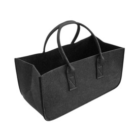 S.T.S.G Firewood Bag, Firewood Holder, 19.7 x 9.8 x 9.8 inches (50 x 25 x 25 cm), Tote Bag, Case, Portable, Large Capacity, Outdoor, Camping, Black, Firewood Case