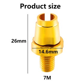 Alriedy Pack of 4 Brake Lever Adjustment Screw M7 Brake, Brake Cable Adjustment Screw for Bicycle Brake Handle, Aluminium Alloy, Ideal for Brake Lever Adjustment (Golden)