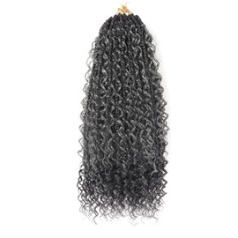 SALANNO Tornado Colorful Spirals Goddess Pre-looped Box Braid Extensions Crochet Hair for Black Women - Synthetic Boho Crochet Braids with Curly Ends(18inch, 9packs, 1B/Grey)
