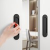 Jicyor Pack of 2 Black Rectangular Aluminum Alloy Cabinet Handles,