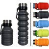 Botella de agua plegable de silicona congelable (negro)