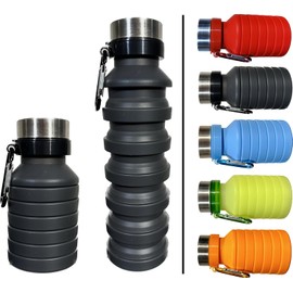 Botella de agua plegable de silicona congelable (negro)