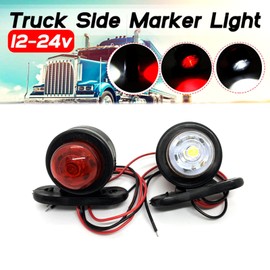 Krtopo 2 x 2 Side Marker Lights 12 / 24 V Trailer Side Light Double-Sided White Red Light for Lorry Caravan Caravan