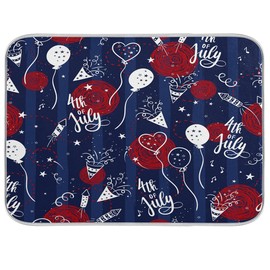 Double-sided Dish Drying Mat 4th Of July Kitchen Counter Mat Extra Large 18x24 Independence Day Absorbent Dishes Pad Dish Drainer Mat