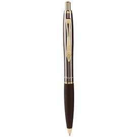 Platignum No. 9 Gun Metal Gold Ball Point Pen with Blue Ink in Gift Box (Black Ink Refill Included) [Pack of 1] Ref: 50232
