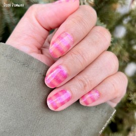 Color Street Nail Polish ROSY RUNWAY (FDG601) STRIPED PINK GLITTER OVERLAY
