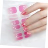 Baluue 3Pcs Flower Nail Stickers Full Cover Fake Nails for