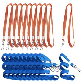20 Stück Lanyards Schlüsselanhänger Band Lanyard Nackenband, Schlüsselband mit Schnalle aus Metall, für ID-Karten Ausweise Schlüssel für ID-Karten (Blau/Orange)