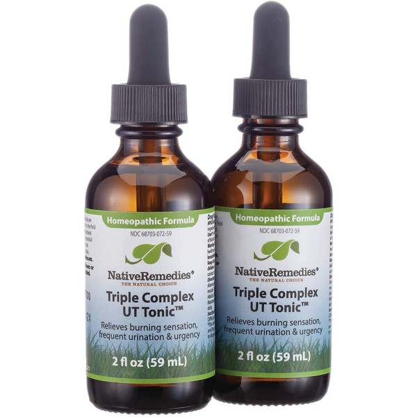 Native Remedies Triple Complex UT Tonic Relieves Bladder Irritation, Burning Sensation, Frequent Urination and Urgency, 2 Pack