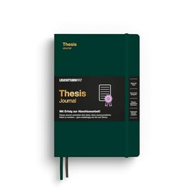 LEUCHTTURM1917 369205 Thesis Journal Medium (A5), Hardcover, Forest Green, German - Perfect for Scientific Work and Final Theses