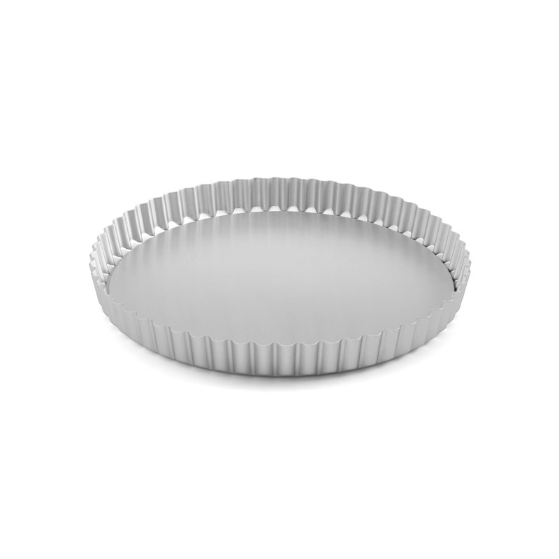 Chabrias Ltd Professional Silver Aluminium Loose Base Fluted Flan Tin,