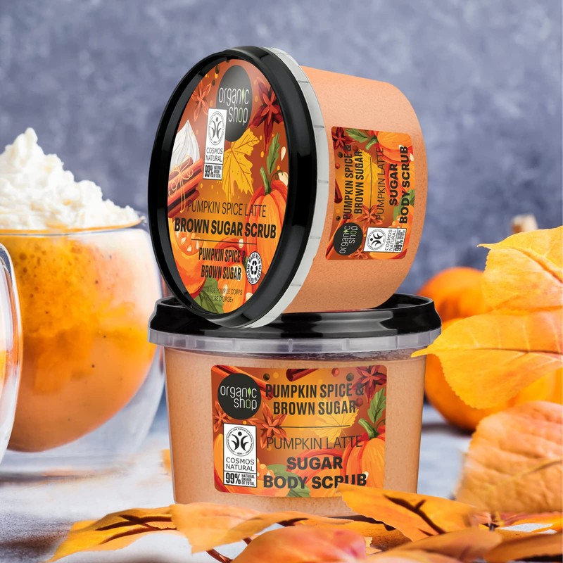 Organic Shop Pumpkin Spice Latte Body Scrub Brown Sugar (250ml)