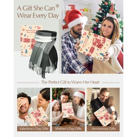 Stocking Fillers Women Ladies Scarf: Holiday Warm Practical Gifts Unusual Work Colleague Gifts for Women, Grey Thick Blanket Womens Scarf Lightweight Ladies Scarves, Secret Santa Gifts for Women Her