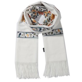 Letusto LUU MANLIC Women's Shawl Wrap Embroidered Tassel Scarf, Premium Quality, Oversize(73x27), Soft, Durability, Warm