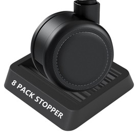 Fireosma Bed Stopper and Furniture Stopper - Black Design Castor Cups fit All Furniture, Sofa, Bed Wheels - Made of Solid TPU to Prevent Scratching - Easy to Remove (Set of 8)