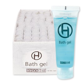 FRANZ MENSCH Hygostar Shower Gel Tube, Light Blue, V: 30 ml, Length: 10.5 cm, W: 4 cm, Sales Tray Pack of 250