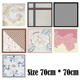 JYJLLM 1 pieces Four leaf clover silk scarf for women uk，Large Square Satin Headscarves Hair Scarves，Silk Accessories Classic Patterned Squares Beach Bandanas for Women (White sailboat)