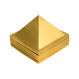 TREE MAISON CORONATING HOMES Metal Vastu Brass Pyramid 3 INCH Golden Feng Shui Vastu Remedy | 3-Layer Pyramid for Main Door, North-West Entrance, Kitchen & Toilet | Home & Office Energy Balance