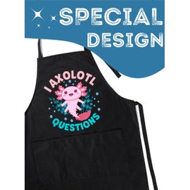 InnoBeta Axolotl Gifts for Women/Men, Axolotl Apron with Pockets and Adjustable Neck Strap for Axolotl Lovers on Birthday,Christmas