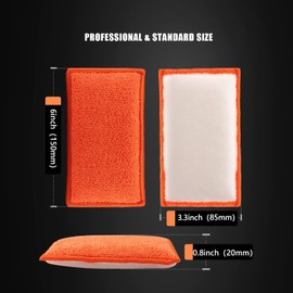 SPTA Esponja de Limpieza Interior de Coche, 8 Unidades, aplicador de Cera de Microfibra para Coche, Barco, Madera, mrmol y Motocicleta, 6 x 3.3 x 0.8 Pulgadas, Naranja