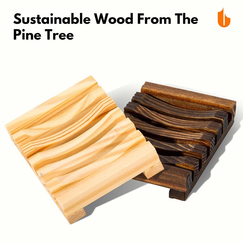 Urbanstrive Natural Wooden Soap Dish Soap Saver Holder Soap Tray